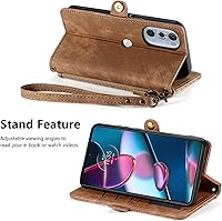 Vista 2 de Asuwish Funda para teléfono Motorola Edge + Plus 2022/Edge X30/30 Pro con protector de pantalla de vidrio templado y soporte para tarjetas