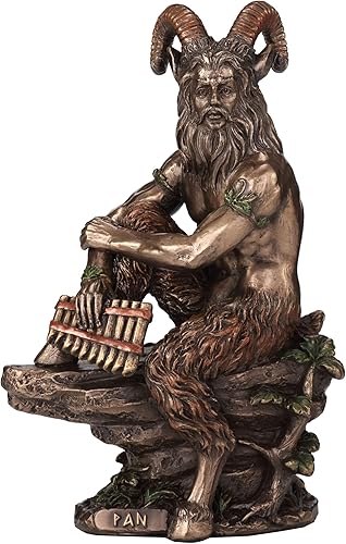 Veronese Design 6 18 Pan El dios griego de los salvajes estatua de resina con acabado en bronce fundido en frío