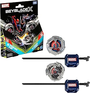 Beyblade X Marvel Collab Spider-Man 3-60F vs. Venom 3-80N Multipack Set, Includes 2 Right-Spin Tops & Launchers, Spinning Toys for Kids 8+, Boys and Girls