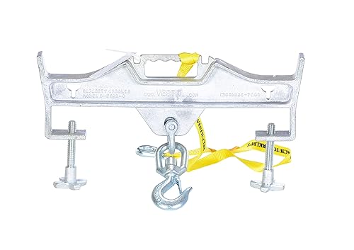 Miniatura 3 de Vestil D-FORK-4-SL Gancho de acero doble giratorio opcional de polipasto 2 in x 23-316 in x 14-12 in 4000 lb Capacidad Plata
