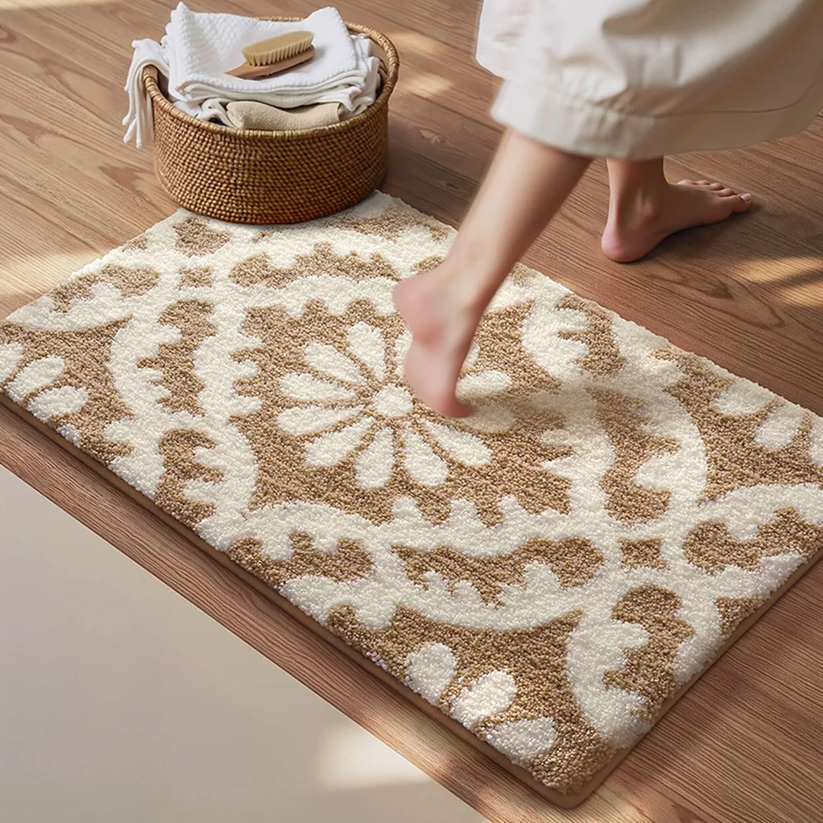 Tappeti da Bagno, 50×80 cm, 60×90 cm, tappetini ad Asciugatura Rapida, tappeti Morbidi e assorbenti per Ingresso, tappeti Lavabili in Lavatrice per Pavimento Doccia, Vasca, lavandino (40x60