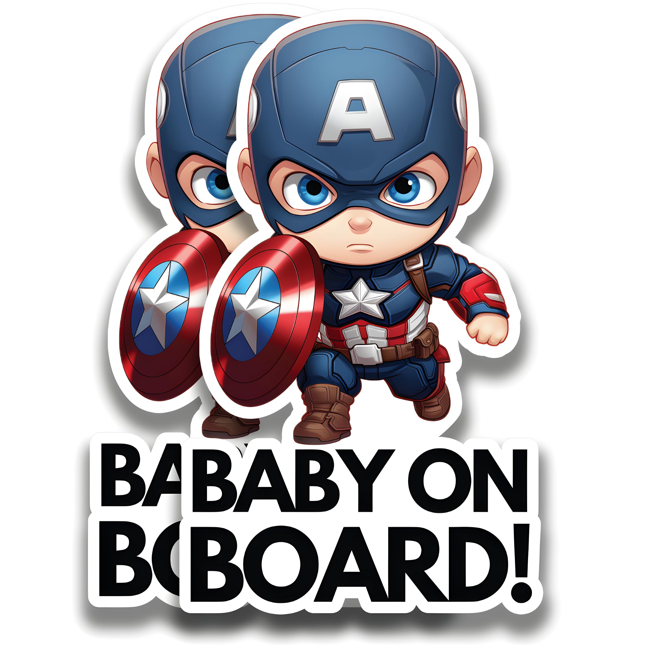 Baby on Board Stickers | Kids in Car Pack of 2 stickers (Baby Captain)