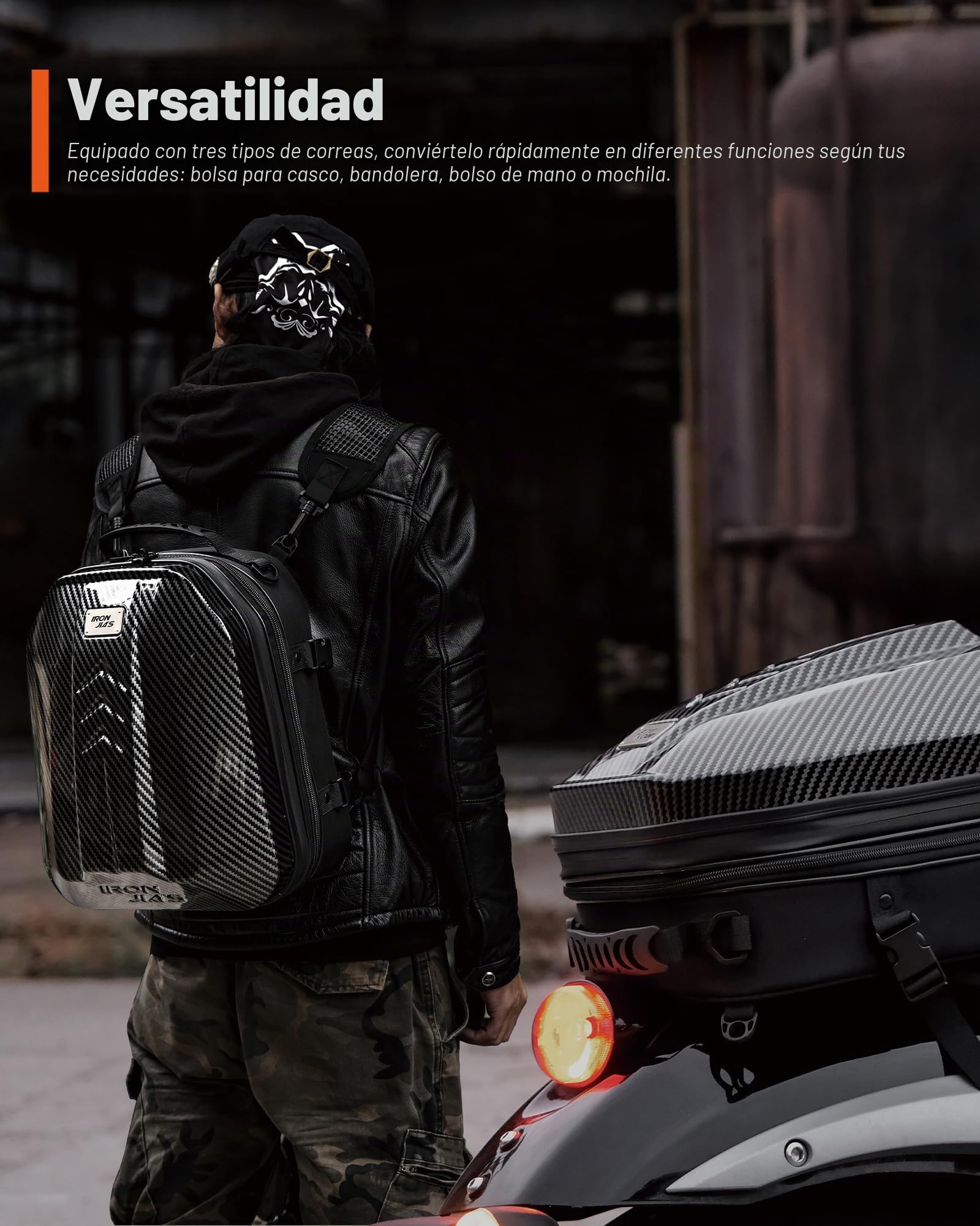 Grapelet Bolsa Trasera Impermeable para Moto, Bolsa de Equipaje de plástico ABS, rígida, con Espacio de Almacenamiento Ampliable, 24 L - 35 L