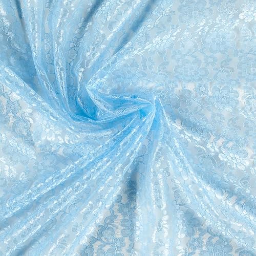 Miniatura 2 de Raschelle Lace Baby Blue, Tela por yarda