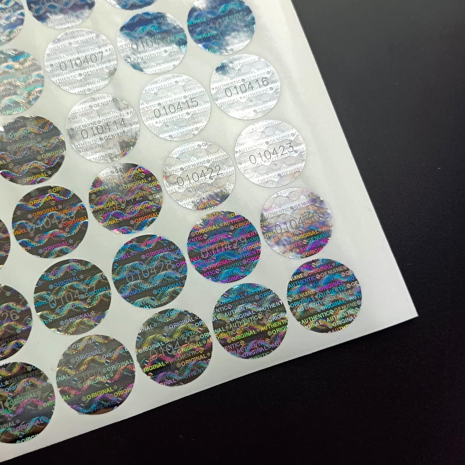 GQYH Round Tamper Evident Stickers - High Security Warranty Void Seal Genuine Authentic Hologram Labels with Unique Sequential Serial Numbering - Circle Tamper Proof Stickers (320pcs) - Image 5