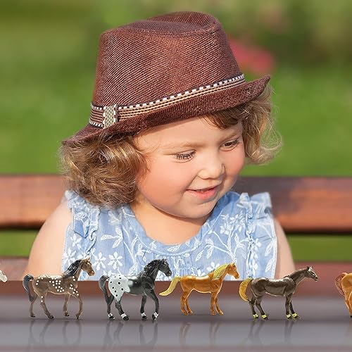 Miniatura 4 de PREXTEX Caballos de plástico recuerdos de fiesta, 32 unidades (todos los diferentes caballos en varias posturas y colores) el mejor regalo de