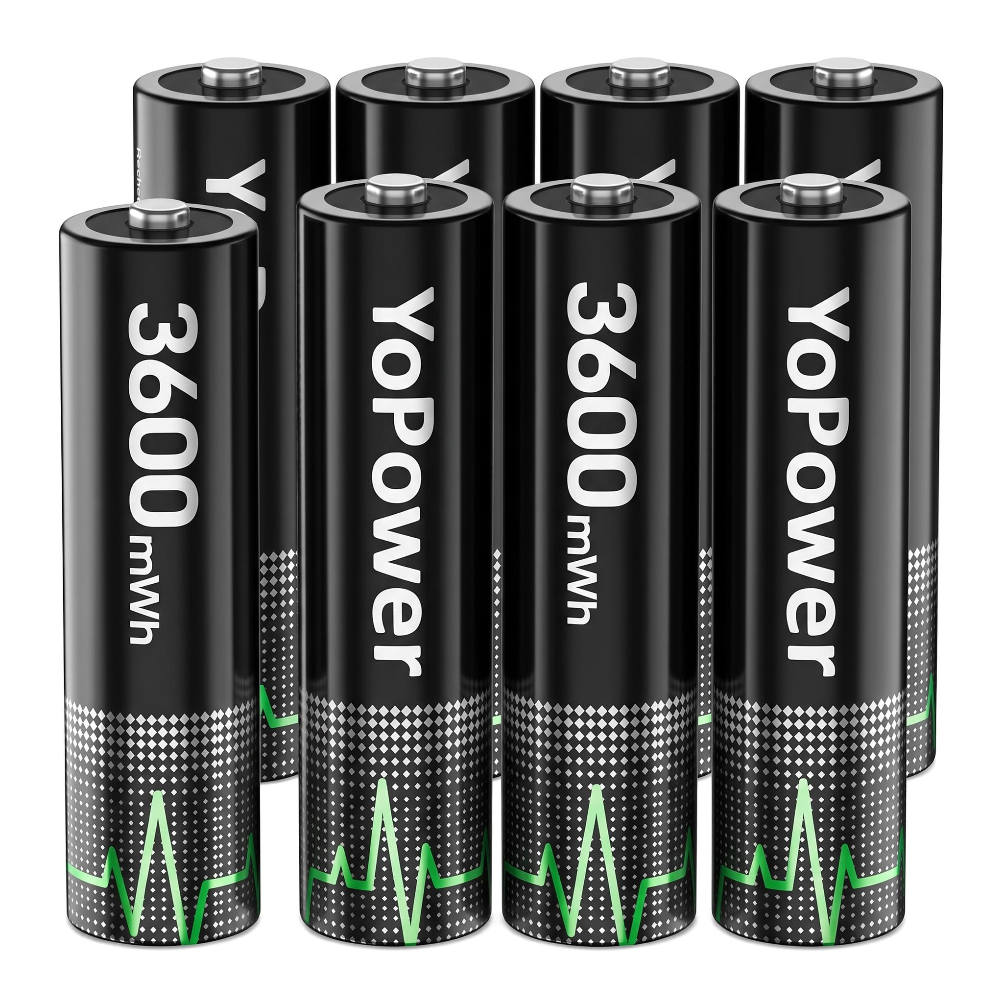 8X AA 1.5V wiederaufladbare AA Lithium Akkus, 3600mWh Lithium wiederaufladbare langlebige Doppel A Lithium Ionen Batterien