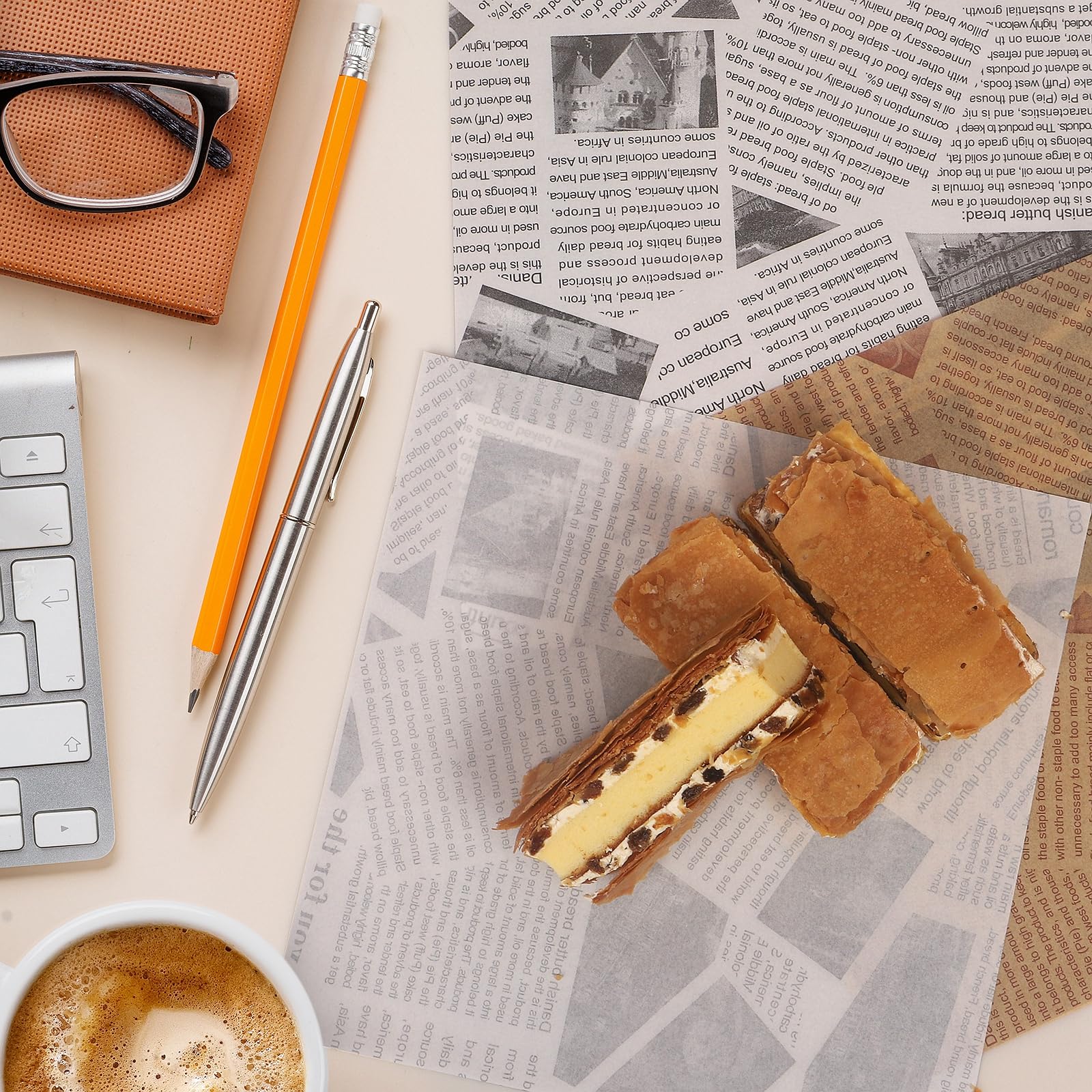 100 Blätter Deli Papier - Fettdichtes Lebensmittelpapier Für Burger, Pommes & Käse | 38x28cm