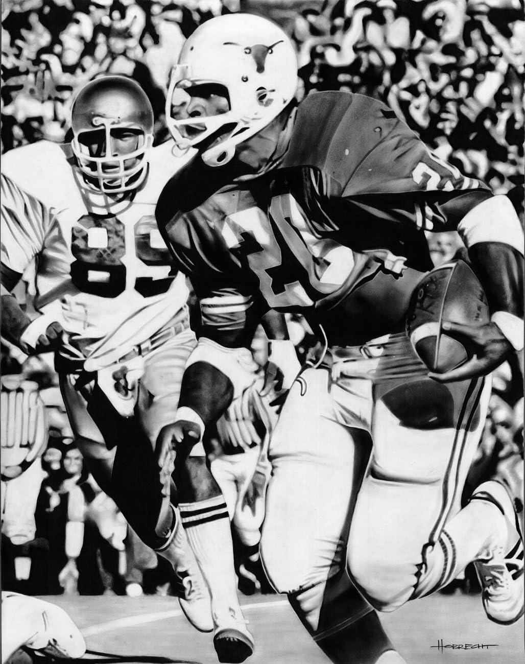 Earl Campbell Texas Football Heisman Winner 19" X 24" Canvas Print By Dave Hobrecht