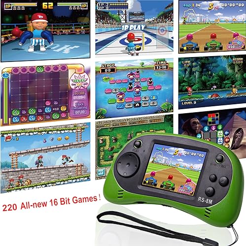 Miniatura 4 de EASEGMER Juegos de mano para niños de 16 bits integrados de 220 HD, reproductor de juegos portátil de 2.5 pulgadas con auriculares, los mejores