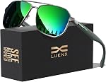 LUENX Lunettes de soleil Aviator carré pour hommes polarisé UV400 Alésages en polygone