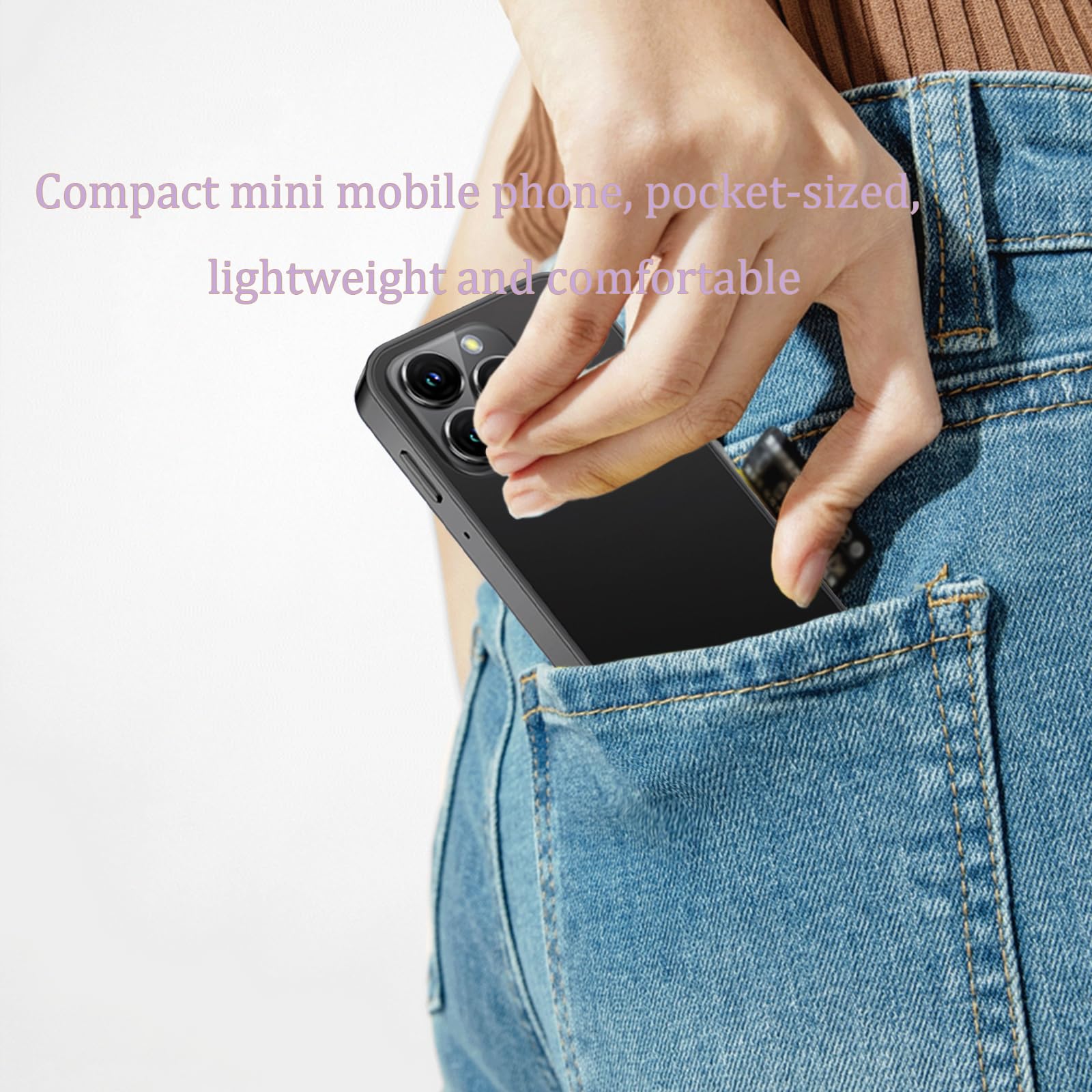 Longben Mini cellulare 4G con schermo da 3,0 pollici, Dual SIM, batteria 2000mAh, sistema Android 10.0, dispositivo compatto portatile come telefono di riserva (Blu, 3GB+64GB)