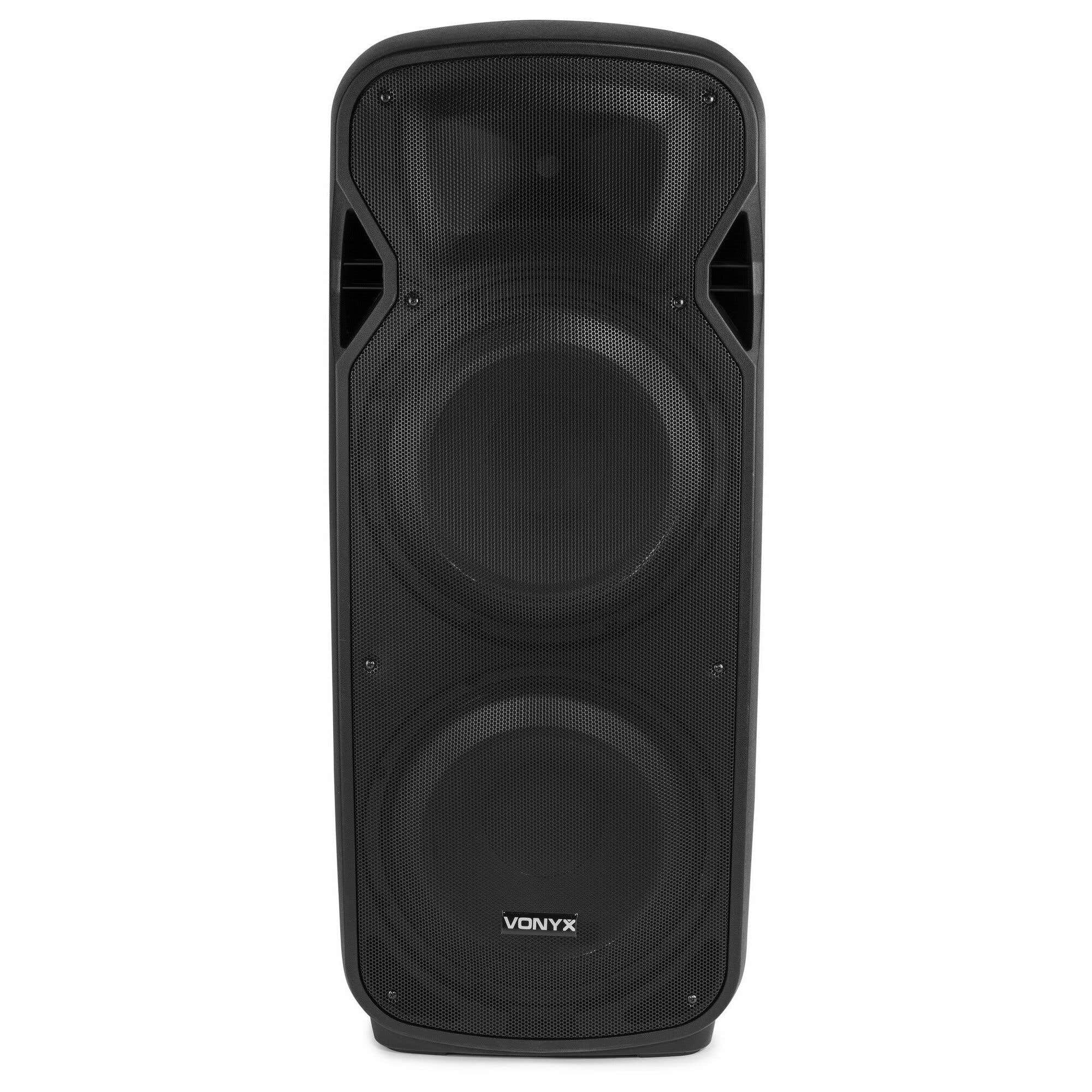 Vonyx AP215ABT - Altoparlante basso da 38 cm, con Bluetooth, 1200 W di potenza, Mp3, USB, SD, Hi-End, Tweeter, amplificatore integrato, uscita in linea 15"