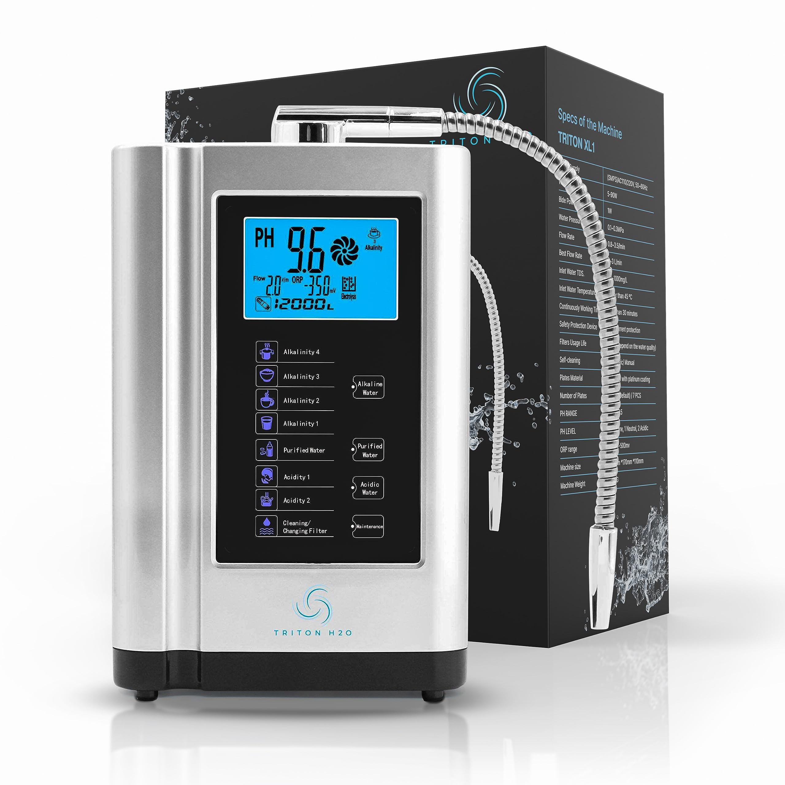 Buy Triton H2O Alkaline Water Ionizer Machine, Produces pH 3.510.5