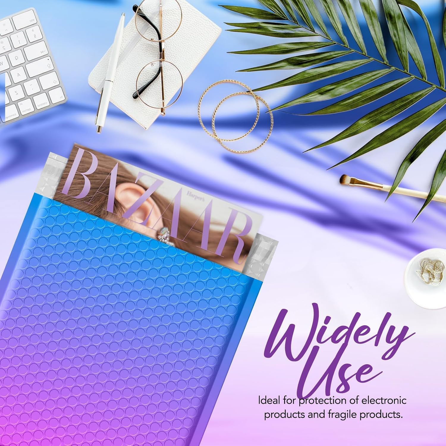 Fuxury Bubble Mailers 8.5x12" 40 Pack Padded Envelopes Usable Size 8.5x11" Thick Mailing Envelopes Bubble Opaque Padded Mailers Shipping Bags for Mailing Jewelry Makeup Small Business #2 BluePurple