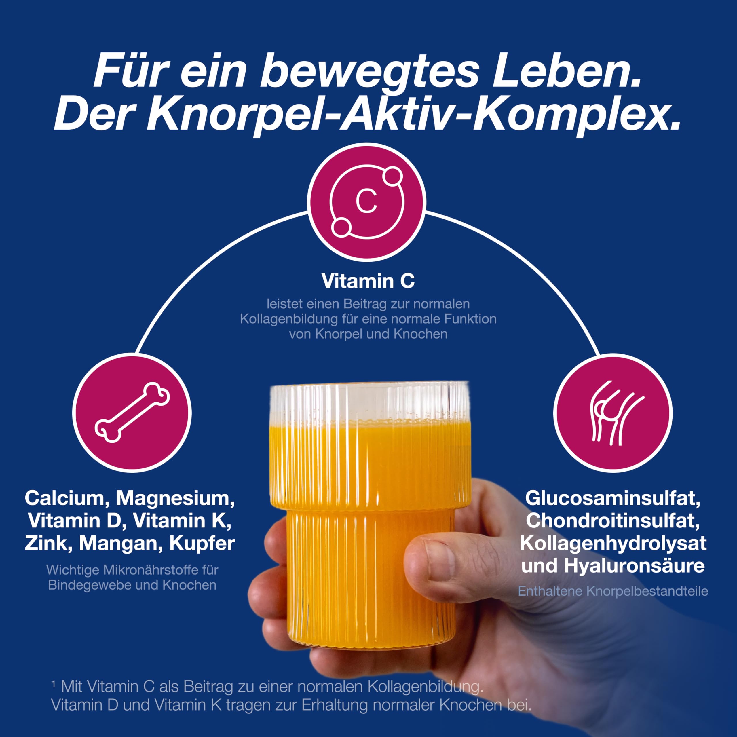 Orthomol chondroplus - Nährstoffe für Knorpel und Knochen - mit Glucosamin, Chondroitinsulfat und Hyaluronsäure - Granulat/Kapseln, 30 pc Portions quotidiennes