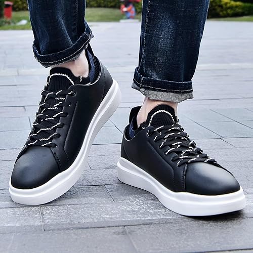 Vista 6 de ZZS Zapatos deportivos de cuero para hombre, cómodos, para negocios, tenis Oxford, Marrón