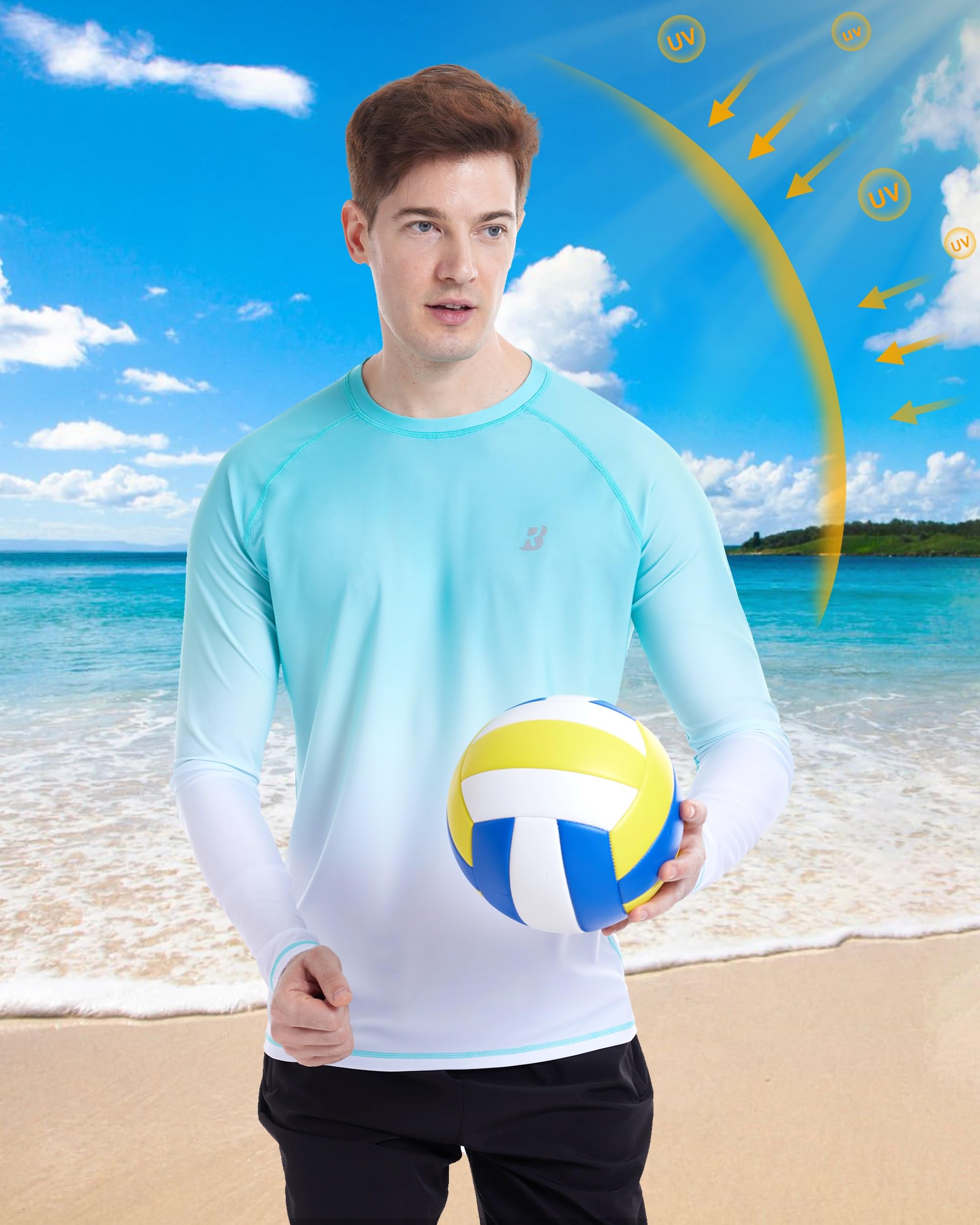 Roadbox Men's UPF 50+ Sun Protection Shirt Long Sleeve, Quick Dry Breathable Rash Guard for Swimming Fishing, Hiking & Running - Image 3