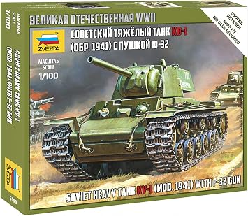 Zvezda 6190 Model to Assemble, Kv-1 with F-32 Gun, 1/100 Scale
