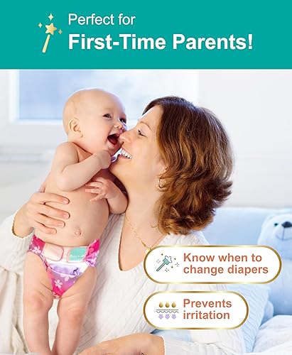 Miniatura 2 de Pañales de tela reutilizables con indicador de humedad, pañal de natación, 1 funda impermeable agradable a la piel e inserto de talla única, pañales