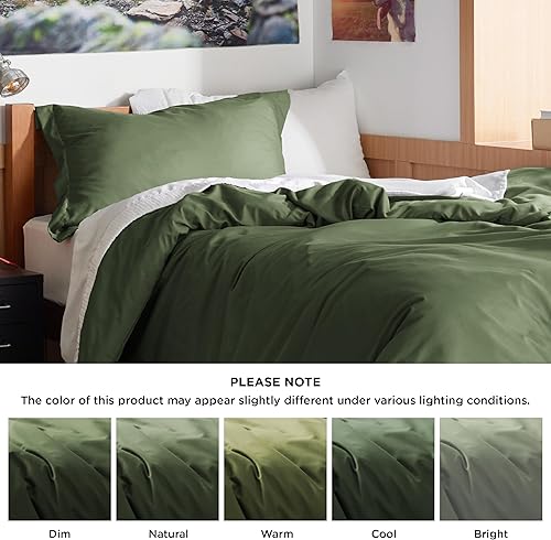 Vista 391 de Bedsure - Juego de funda de edredón de tamaño matrimonial, ropa de cama suave con doble cepillado, 1 funda de edredón (80 x 90 pulgadas) y 2 fundas