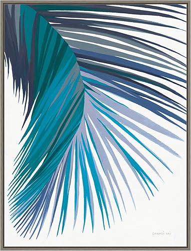 Amanti Art Lienzo enmarcado para pared, 30 x 23 pulgadas, hoja de palma retro II Cool por Danhui Nai, lienzo enmarcado para pared, arte abstracto,