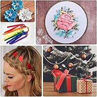 Vista 5 de Cinta, cinta de poliéster de grogrén -100 yardas, para envoltura de regalos, cinta de accesorios para el cabello, embalaje de flores, fabricación