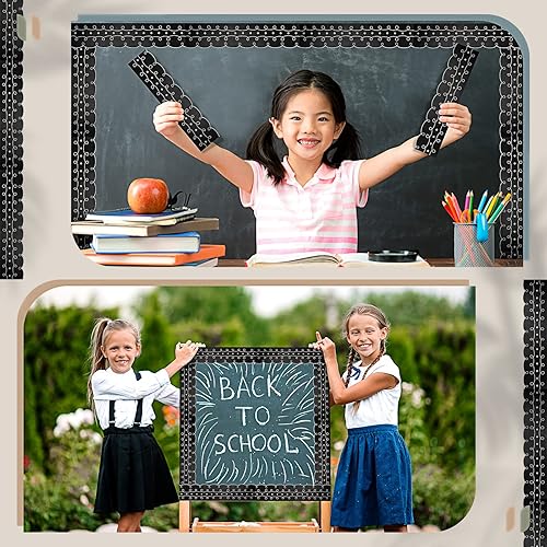 Miniatura 6 de 44 piezas de cuadritos y puntos troquelados, borde de tablón de anuncios, bordes de garabatos y puntos con 15 hojas de puntos de pegamento para