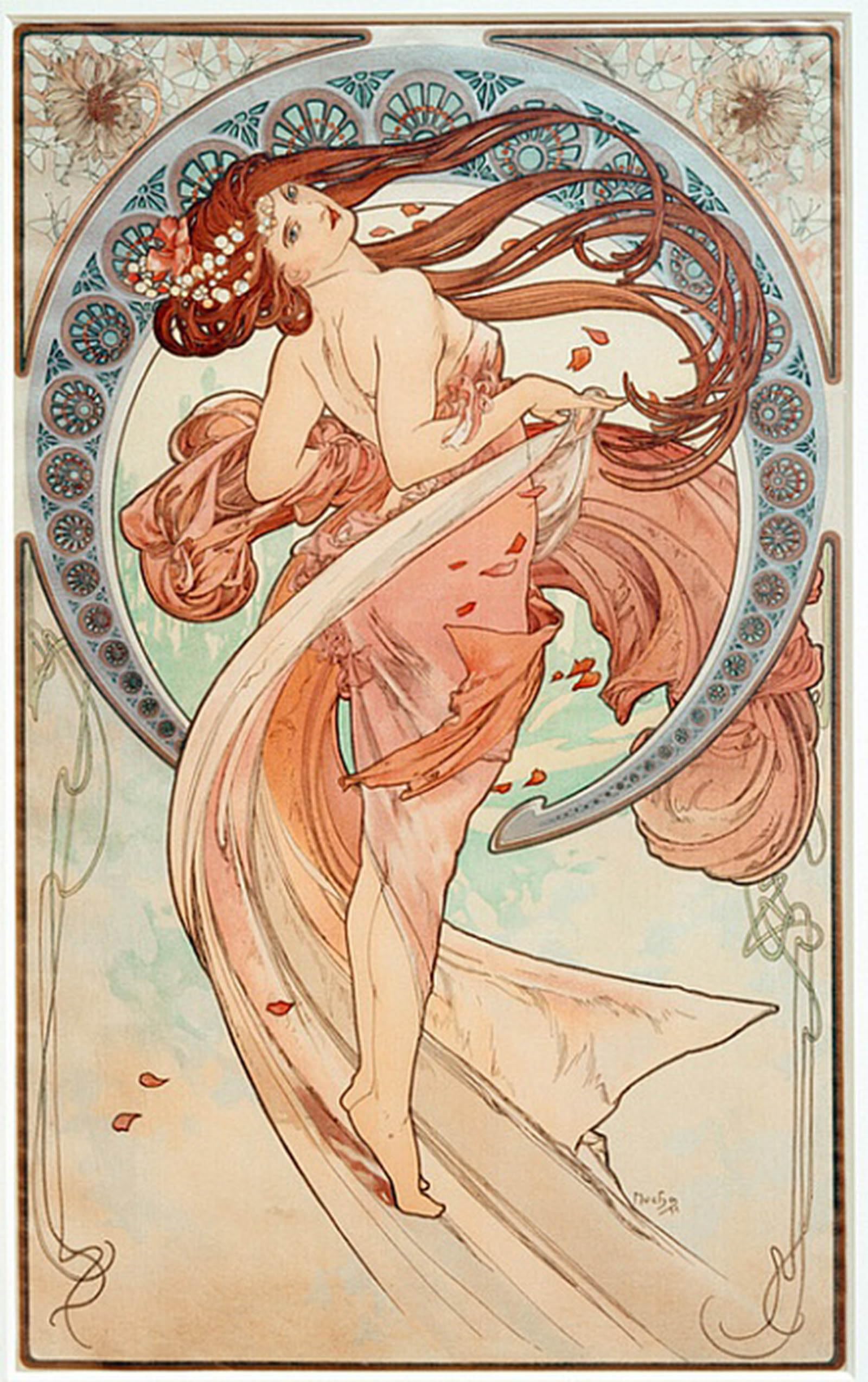 SERENDIPITP Vintage Picture Print on Canvas Wall Art Poster Preliminary Drawing for by Alphonse Mucha Artwork Print Poster for Wall Decor 60x90cm