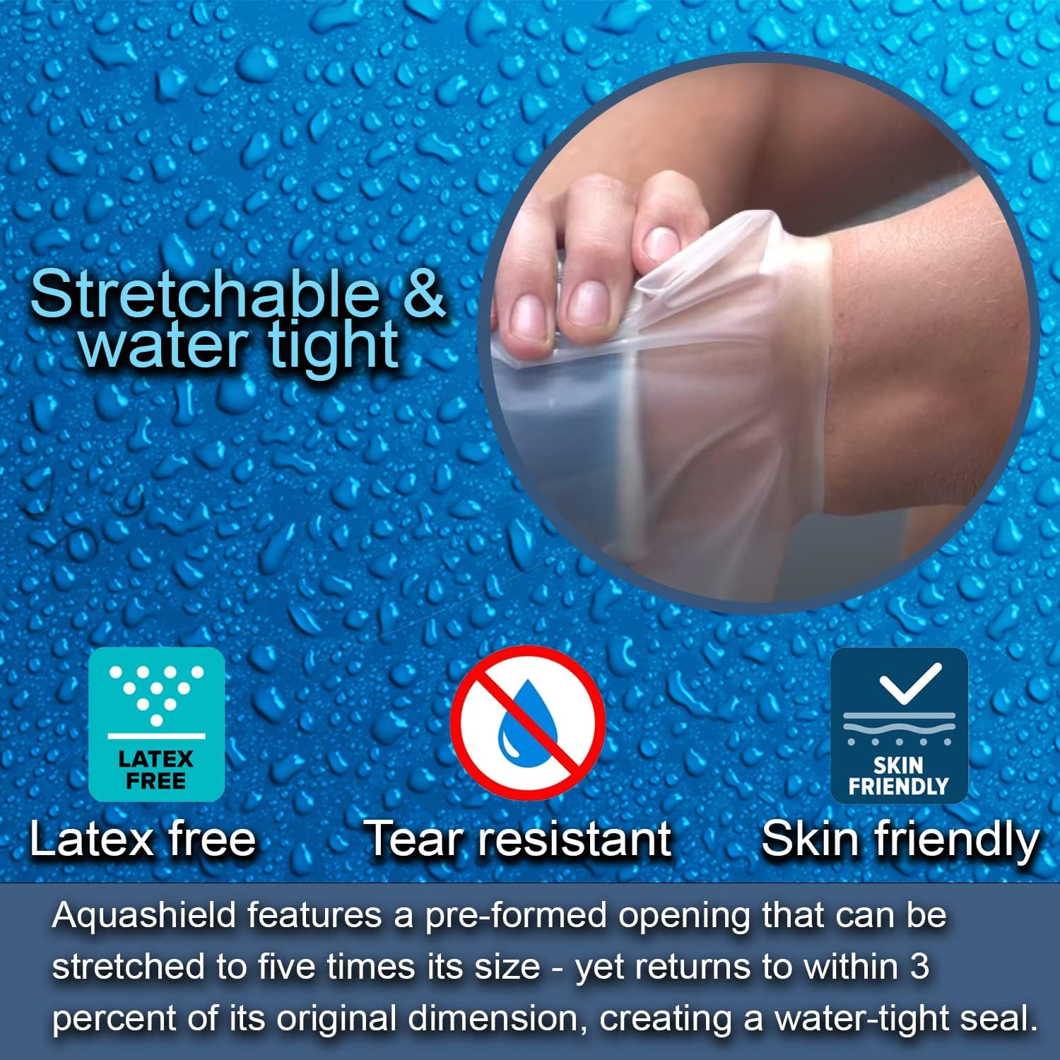 AquaShield Reusable & Waterproof Cast Cover for Adult Half Arm (A21) - Bandage Protector for Plaster, Bath, Shower, Pool, Swimming (9.0″-12.5″ Circumference Above Cast - For Hand & Wrist) -Made in USA : Health & Household