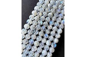 Natural White Moonstone Gemstone Round Loose Beads in 15.5 Inch Strand (6mm)