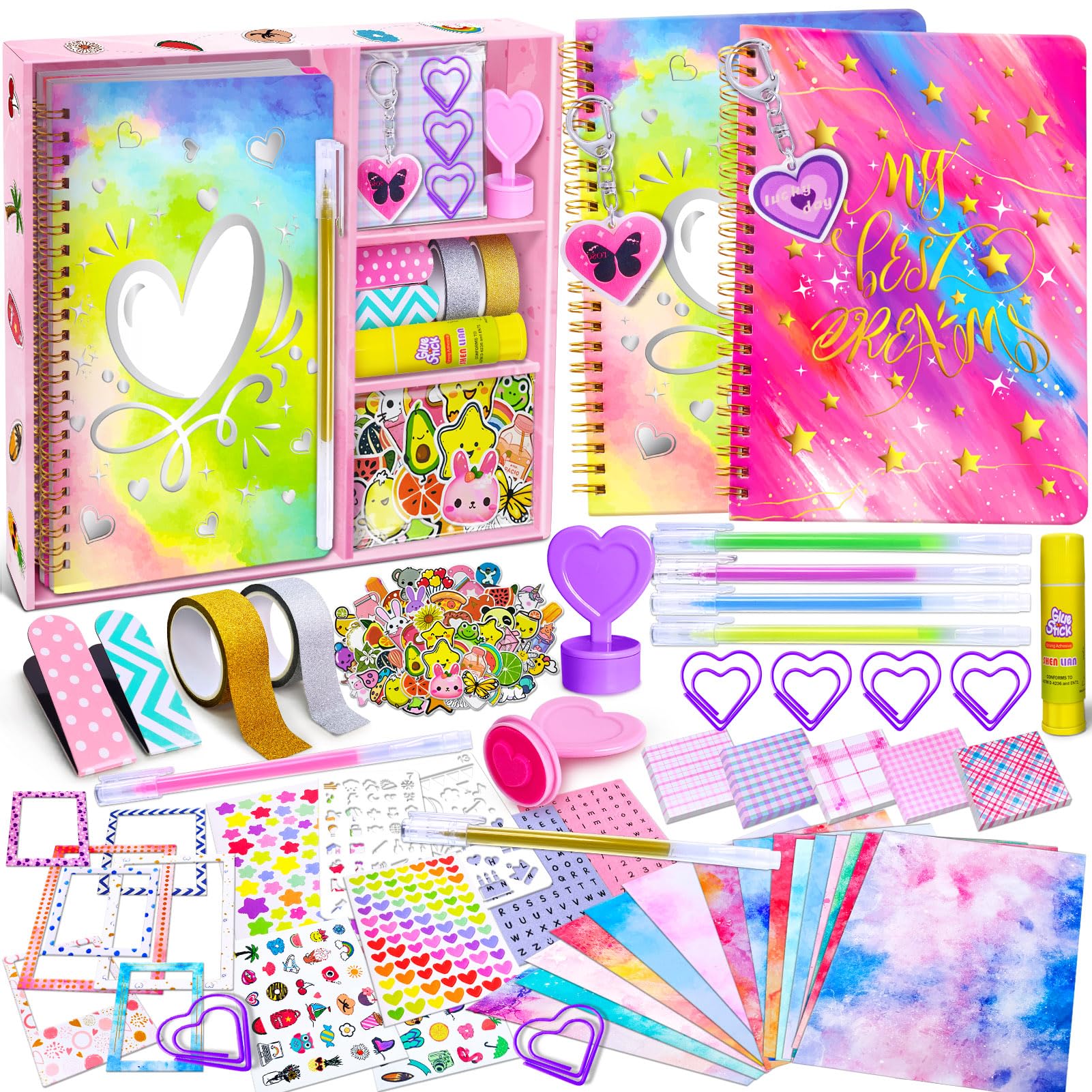 HwxBen Diario Segreto con Lucchetto per Ragazze 8-15 Anni – Kawaii Journal Carino, Idea Regalo Compleanno e Natale, Set con Penna e Accessori, B6 Ricaricabile 244 Pagine – Verde Militare