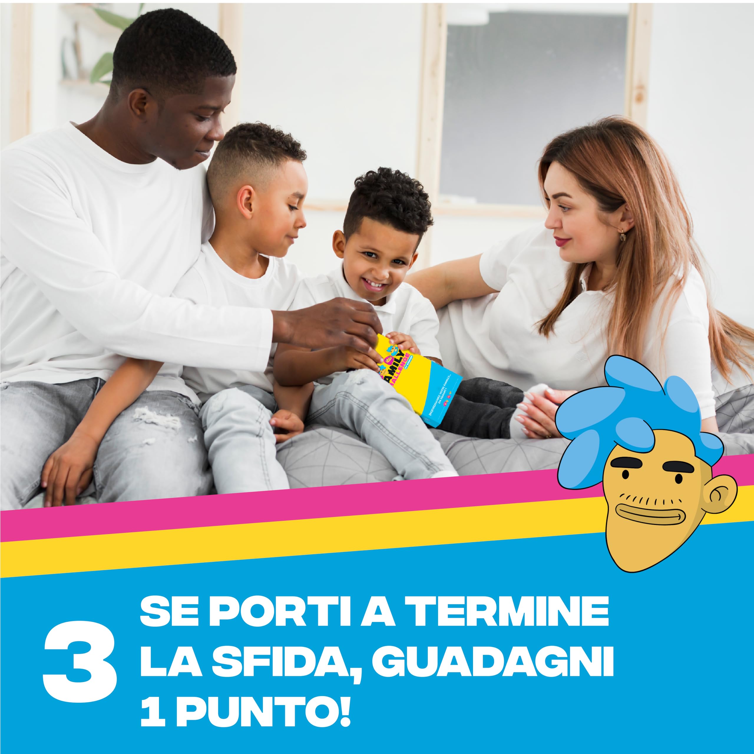 Family Challenge - Giochi di Società per famiglie - Domande divertenti e sfide per bambini e adulti - Gioco da tavolo - Gioco di Carte 8+ Anni - Italiano