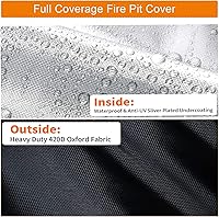 Vista 4 de Cubierta para hoguera, cubierta para hoguera de 20 pulgadas, cubiertas impermeables para exteriores con asas y cordón de ajuste, 20 x 15 pulgadas