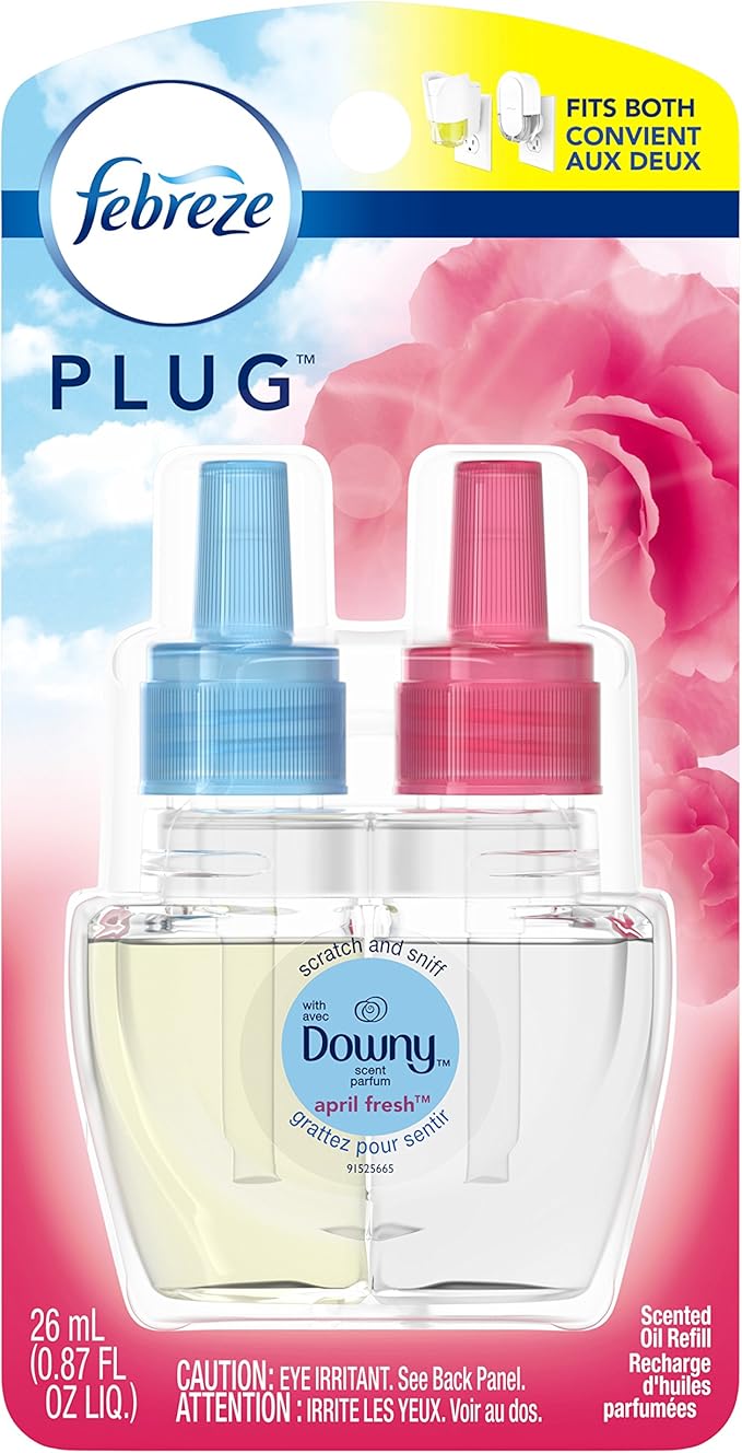 Febreze Plug Air Freshener Scented Oil Refill, Downy April