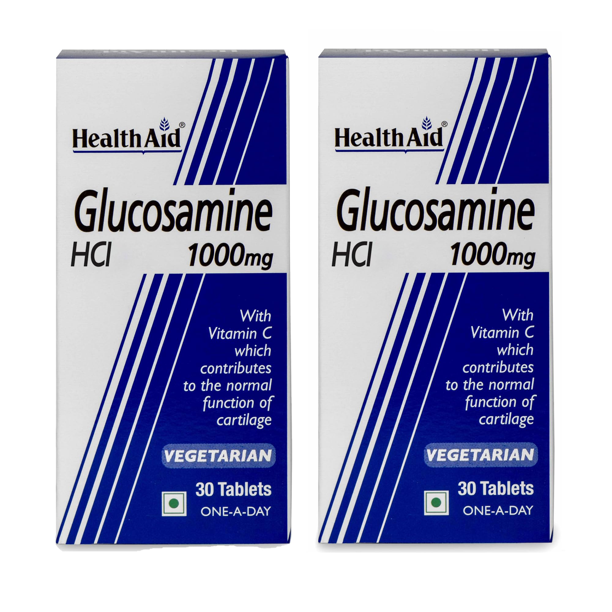 HealthAid Glucosamine HCL 1000mg + Vitamin C, Curcuma & Manganese | Joint Health, Flexibility & Bone Strength | 30 Veg T