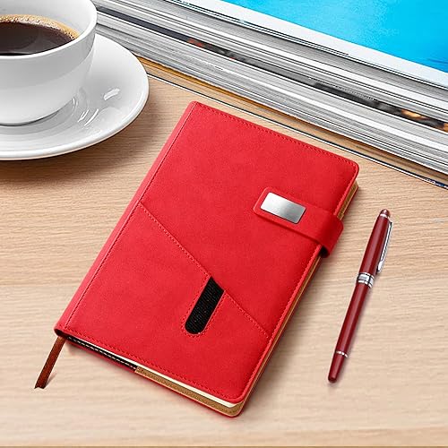 Miniatura 7 de Cuaderno A5 en blanco, cuaderno de bocetos de cuero de tapa dura recargable con bolsillo y hebilla magnética, cuaderno de bocetos de viaje de 240