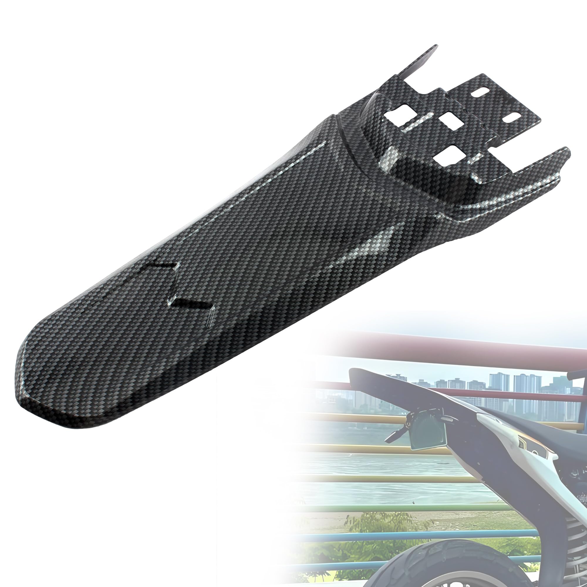 Back Extended Longer Rear Fender FIt,Dirt Bike Mudguard Tail Fender Guard Protectorfor Sur-Ron Light Bee(Imitation Carbon Fiber)