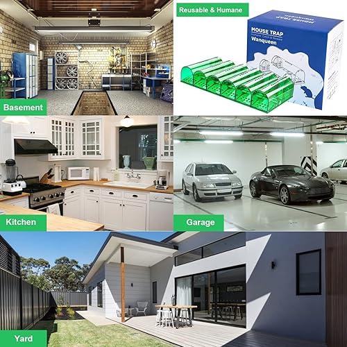 Miniatura 5 de 6 piezas de trampas para ratones humanas para interiores para el hogar, trampa de ratón vivo, trampa de ratones reutilizables para casa y exteriores