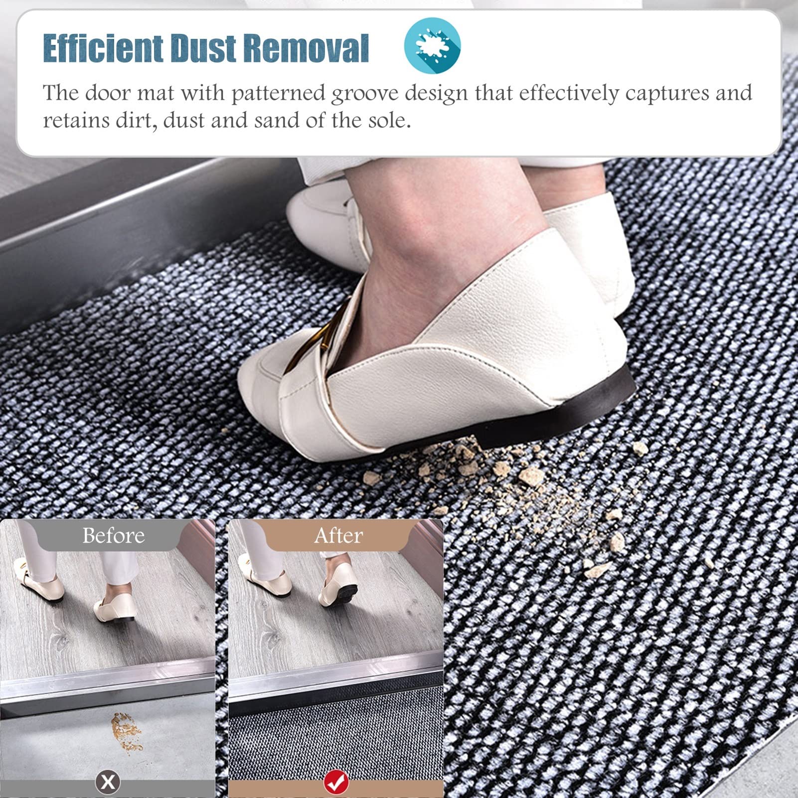 Tapis De Porte D'entrée 61x40 Cm – Antidérapant, Absorbant, Lavable En Machine, Design Route Désert Ou Autoroute