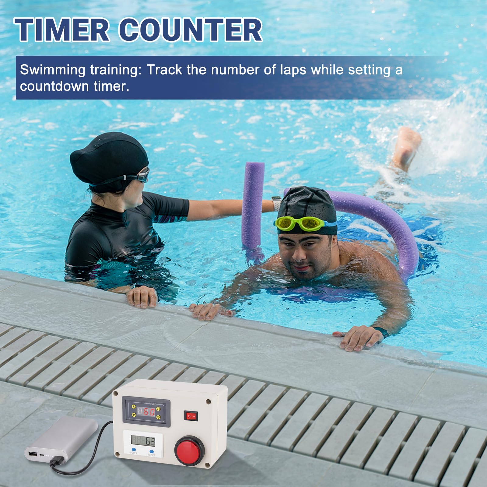 Compteur de tours numérique à LED, compte à rebours de 0,01 à 999 min, compteur de tours numérique avec réinitialisation et pause, compteur à bouton-poussoir pour entraînement de gym, entraînement de