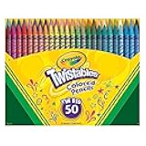 Crayola Twistables Colored Pencil Set (50ct), Stocking Stuffer for Kids & Teens, No Sharpen Colored Pencils For Kids Coloring Books, Drawing & Sketching, 4+