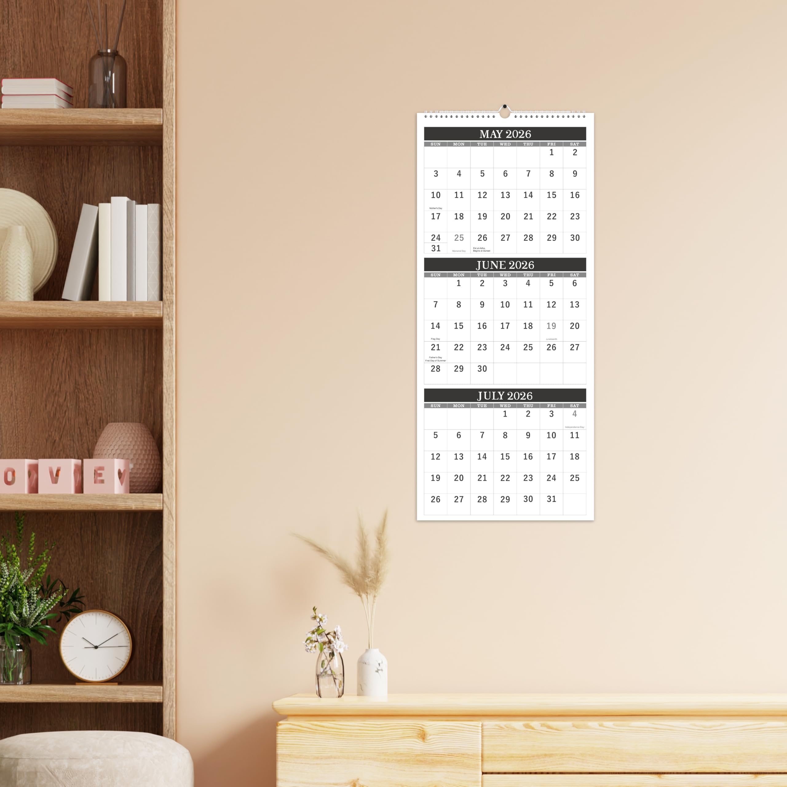 Amazon.com: 2026 Wall Calendar - 3-Month Wall Calendar Display