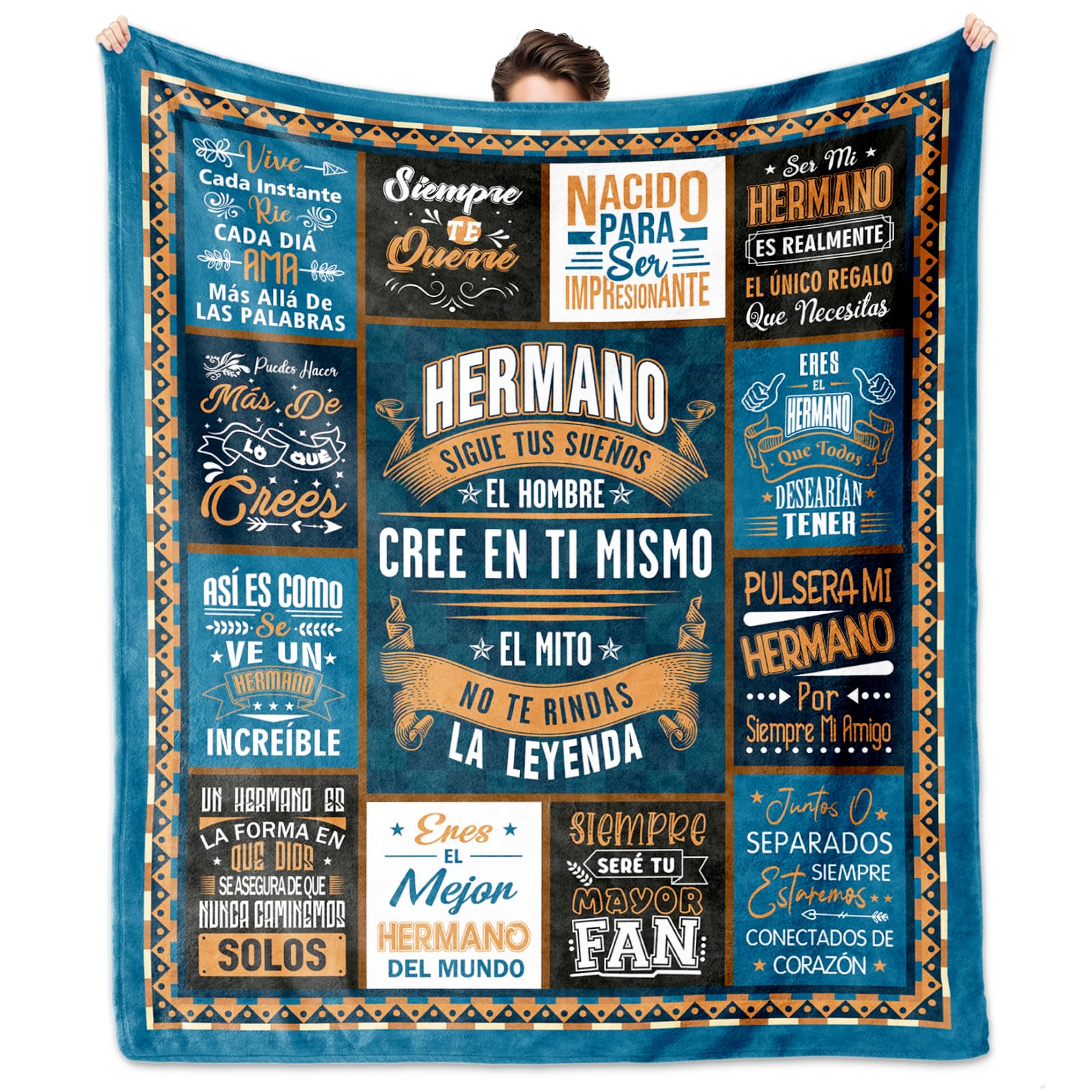 Regalos para Hermanos, regalos de cumpleaños para hermano, manta de 60 x 50 pulgadas, regalo para Hermano Dia De Las Padres, regalos de hermano en español, regalos de cumpleaños, graduación