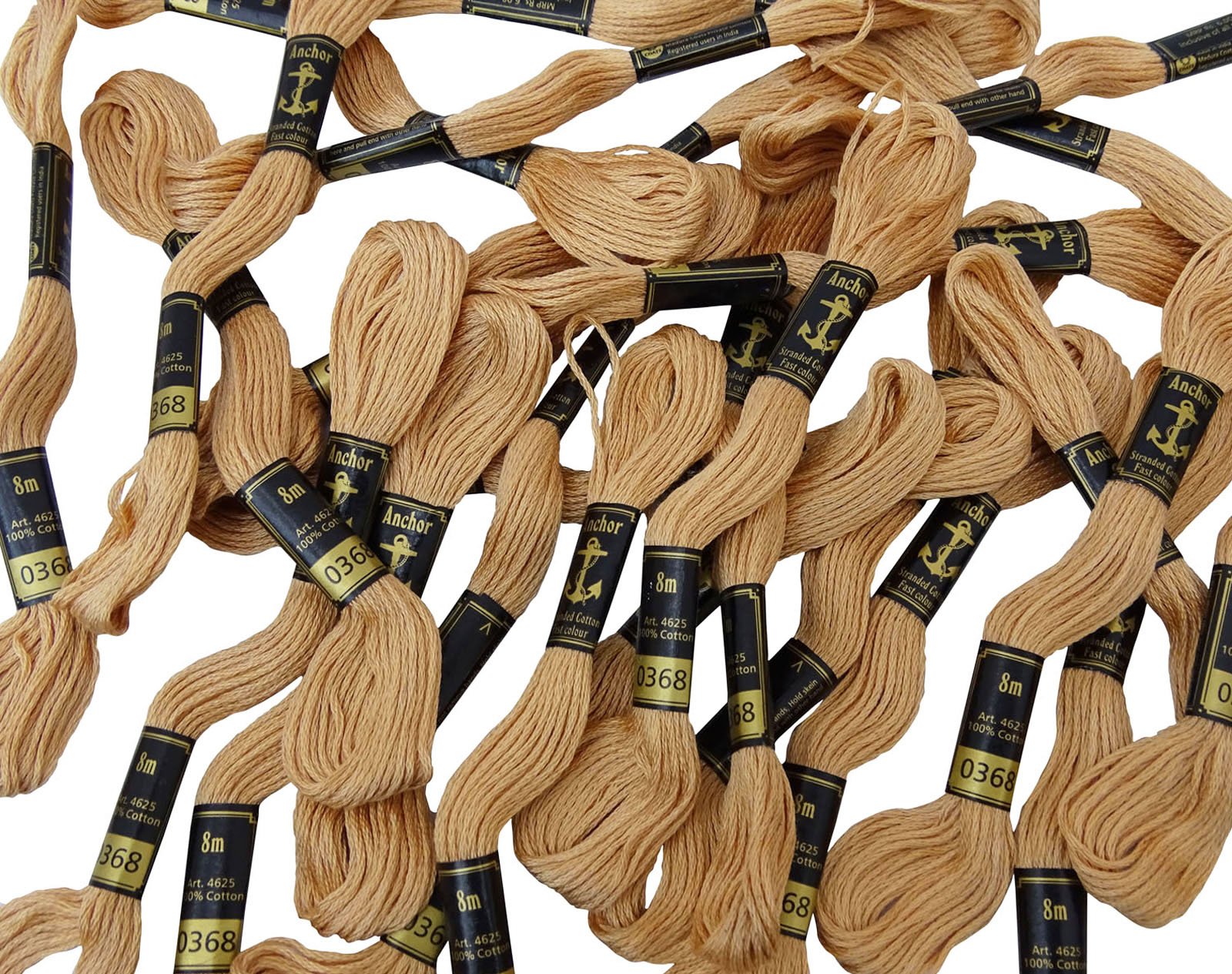 IBA Indianbeautifulart Anchor Hand Cross Stitch Stranded Cotton Embroidery Thread Floss Pack of 25 Skeins-Beige