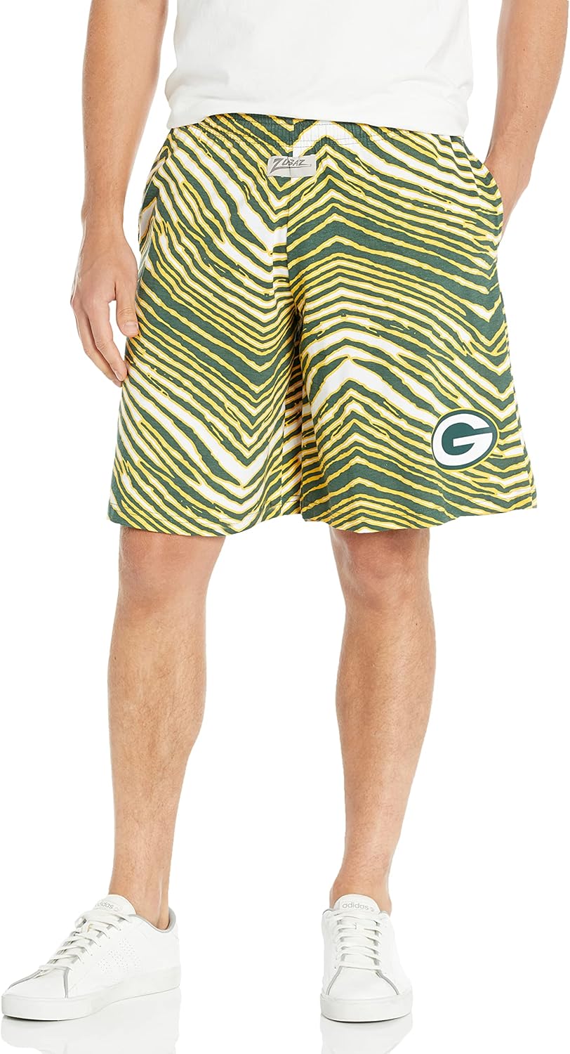 Zubaz NFL Men's Zebra Print Shorts with Team Logo