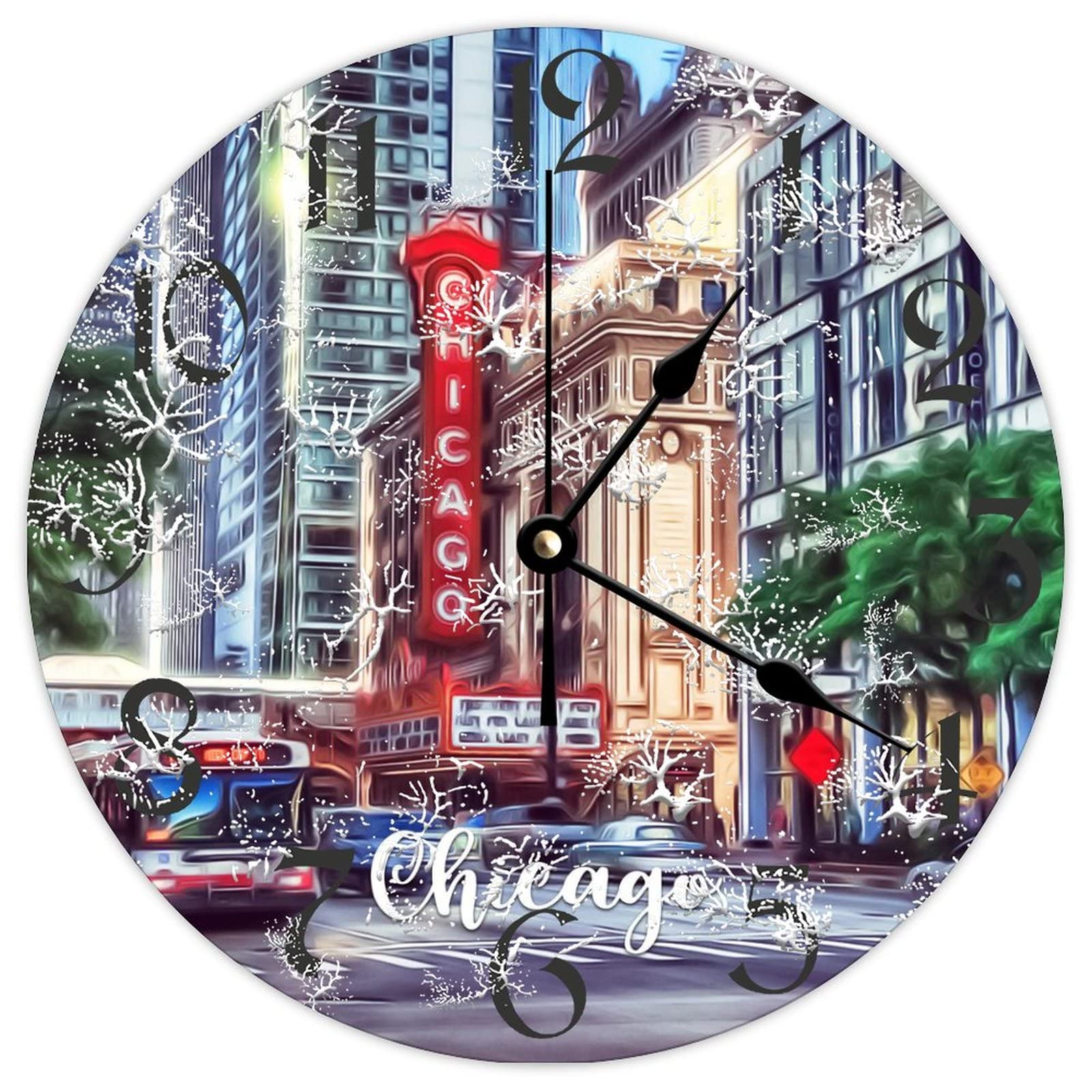 Horloge murale en bois 38 cm mouvement à quartz silencieux sans bruit