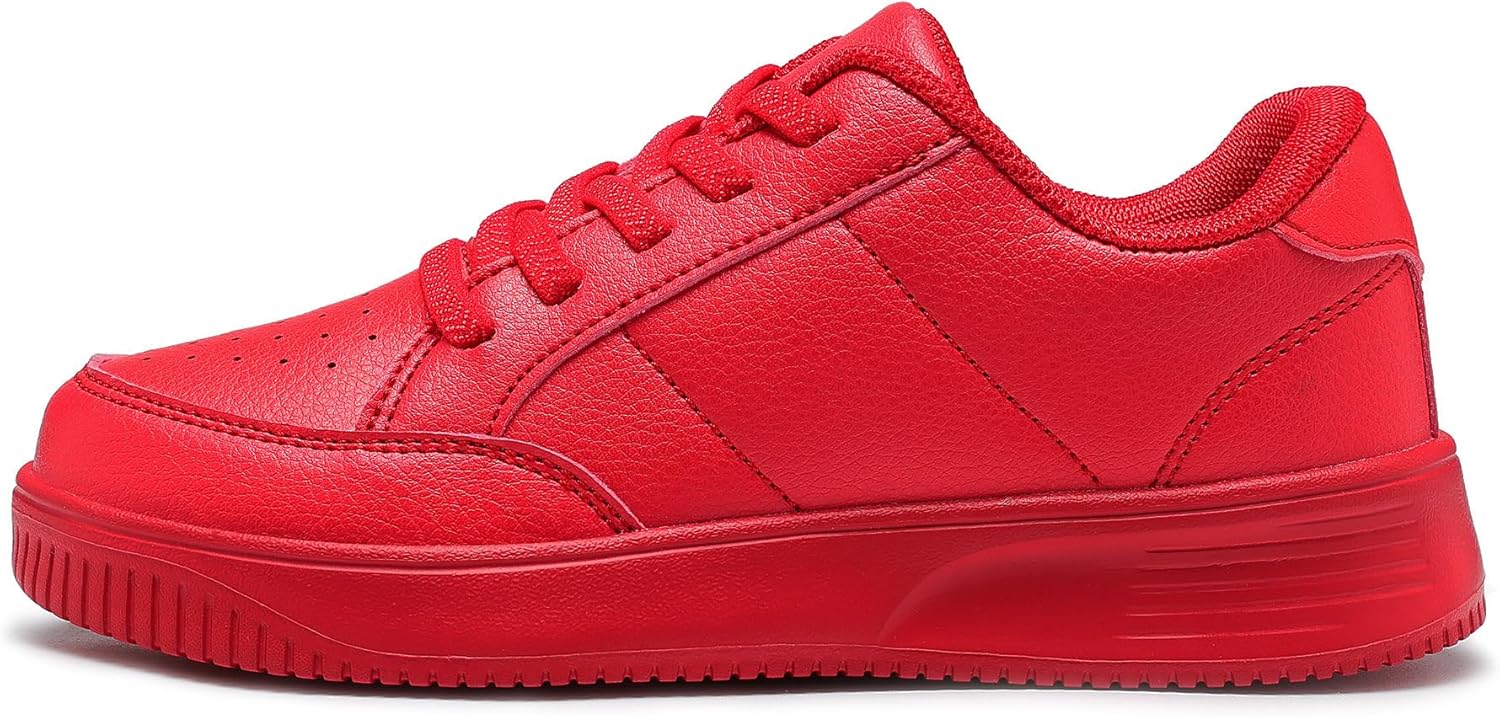 DSWED Unisex-Child Leather Lightweight Breathable Knit Athletic Running Sneakers for Kids Shoes for Boys Girls - Image 3