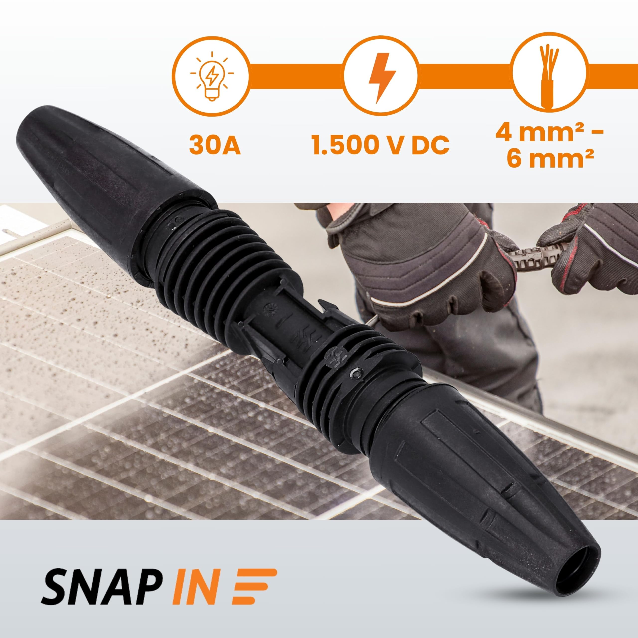 Weidmüller 10x PV Stick Conectores Fotovoltaicos - Tecnología Snap In | Juego de 10 conectores solares macho y hembra para cables de 4-6 mm2, 1500 V CC, resistentes de -40 a 85 °C, norma IEC