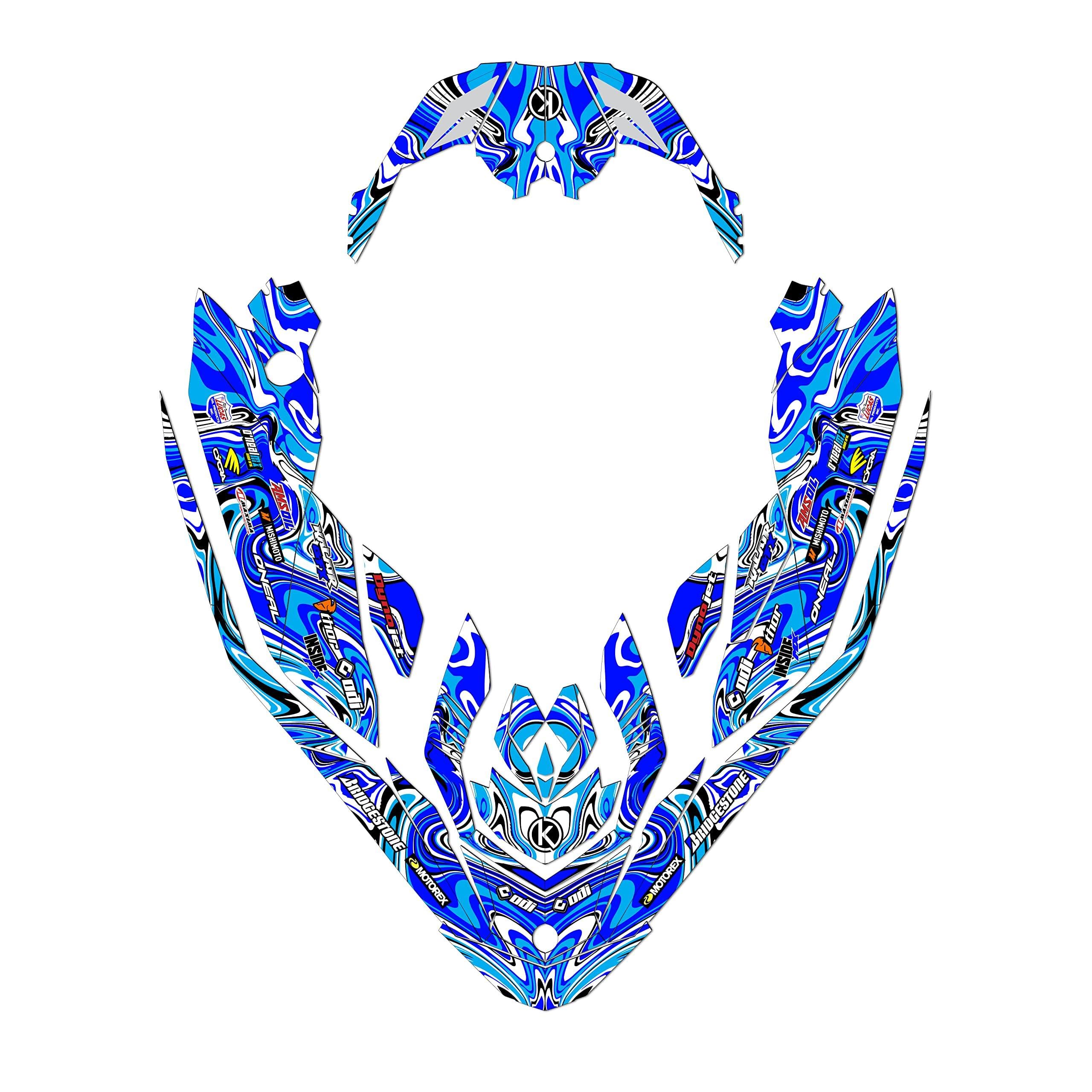 Graphics Kit for SEA-DOO Spark TRIXX (All Years) SNAGGED Series Blue 16 Mil - Jet ski Graphics, watercraft Decal Custom Racing Graphics Decals Stickers Kit, no-plastics